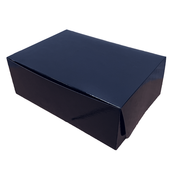 10 Boxes - 14" x 10" x 5" Laminated Gloss Black Bakery Boxes
