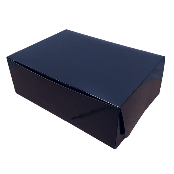 50 Boxes - 14" x 10" x 5" Laminated Gloss Black Bakery Boxes