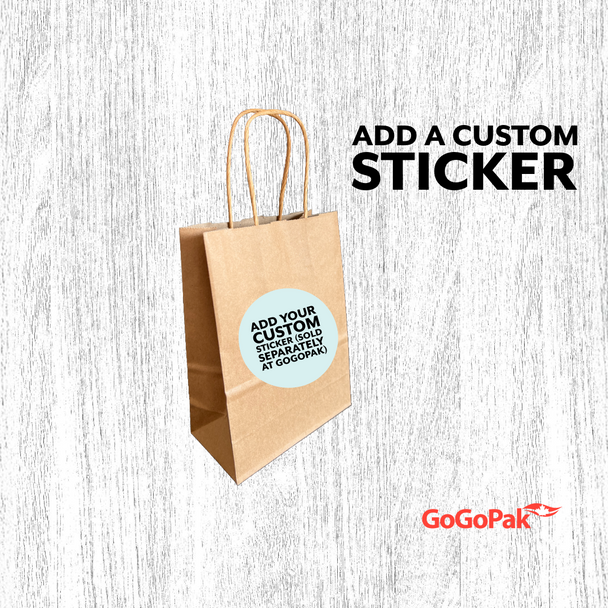 250 Bags - 5" x 3" x 8" Recycled Kraft Paper Shopping Bags