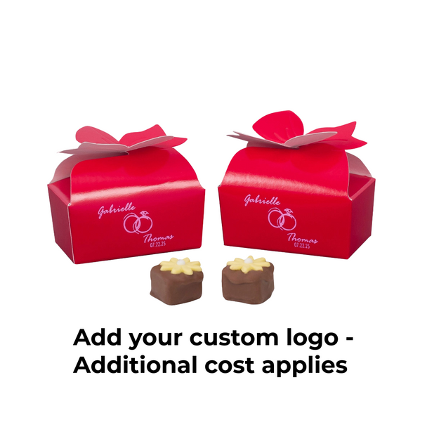 25 Boxes - Small Red Bow Favor Boxes