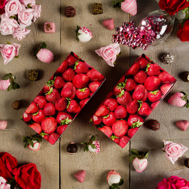 250 Boxes - Hot-Stamped - 1-1/2 lb. Strawberries - 1 Piece Assembly 7" x 4-1/2" x 2"