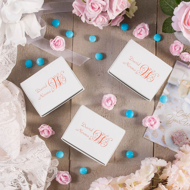 50 Boxes - 1/4 lb. Candy Boxes - White - 4-9/16" x 3-9/16" x 1-1/4"