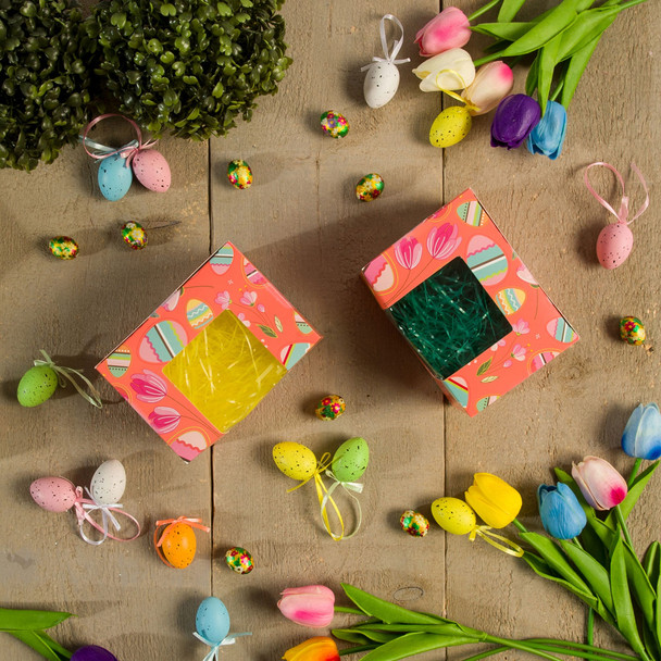 50 Boxes - 1/2 lb. Coral Easter - Egg Boxes 4-5/8" x 3-1/8" x 3-1/8"