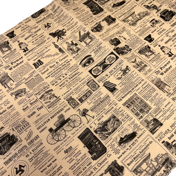 Vintage Newspaper Pattern Tissue Paper 20" x 30" Sheets - 240 / Pack Vintage Newspaper Pattern Tissue Paper 20" x 30" Sheets - 240 / Pack