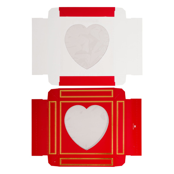 250 Covers - Hot-Stamped - 8 oz Red Heart with Gold Trim - 5-3/4" x 5-3/4" x 1-1/8"