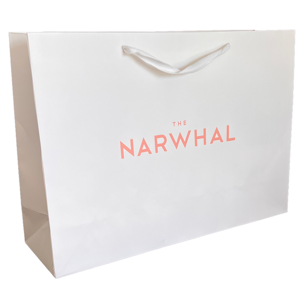 50 Bags - White Eco Euro Paper Bags with Twill Handles  20 x 6 x 14