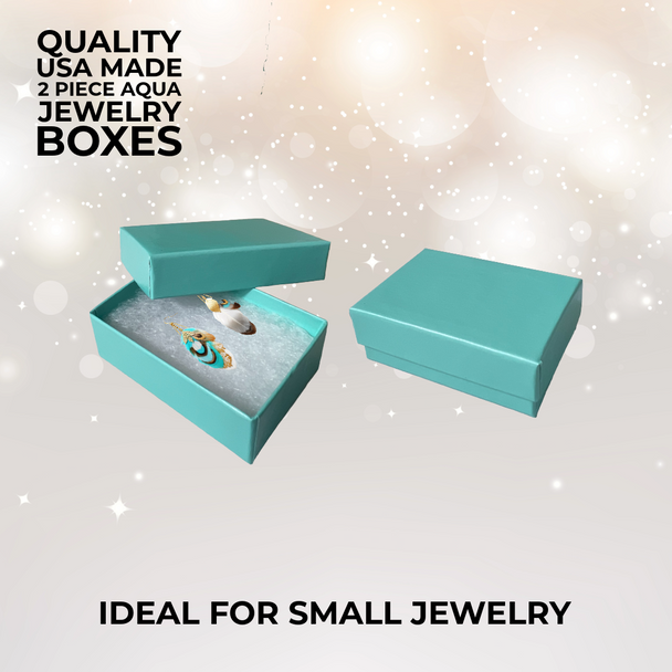 Aqua Jewellery Boxes - 2-7/16" x 1-5/8" x 13/16" 100 Boxes/Pack