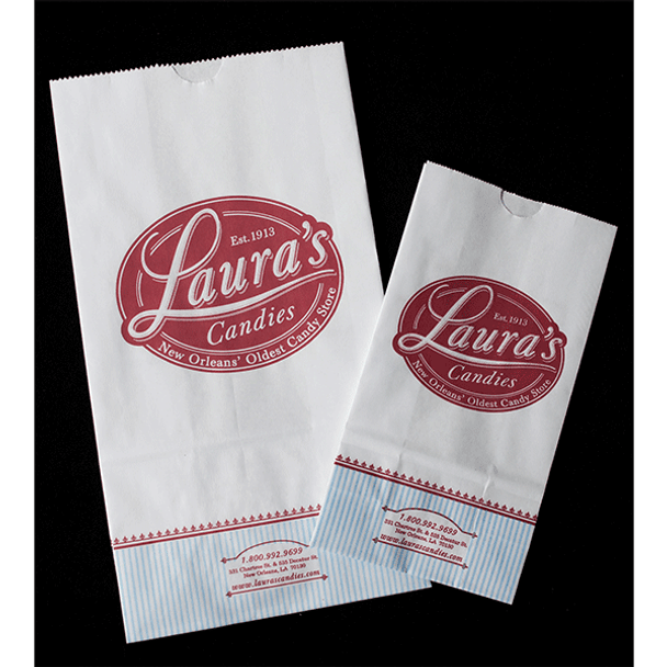Custom Branded - 16 lb. White Paper SOS Bags - 5000 Bag Minimum