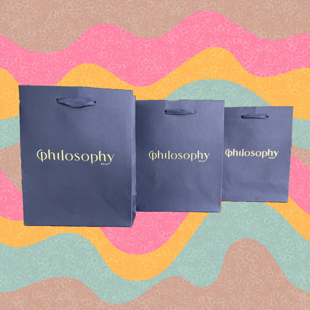 100 Bags - Navy Custom Branded Eco Euro Paper Bags with Twill Handles 8 x 4 x 10