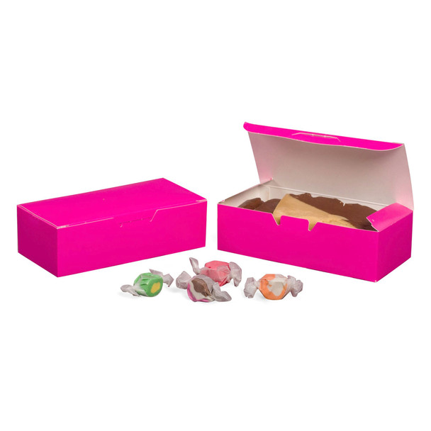 50 Boxes 1 lb. Raspberry Candy Boxes  7" x 3-3/8" x 2"