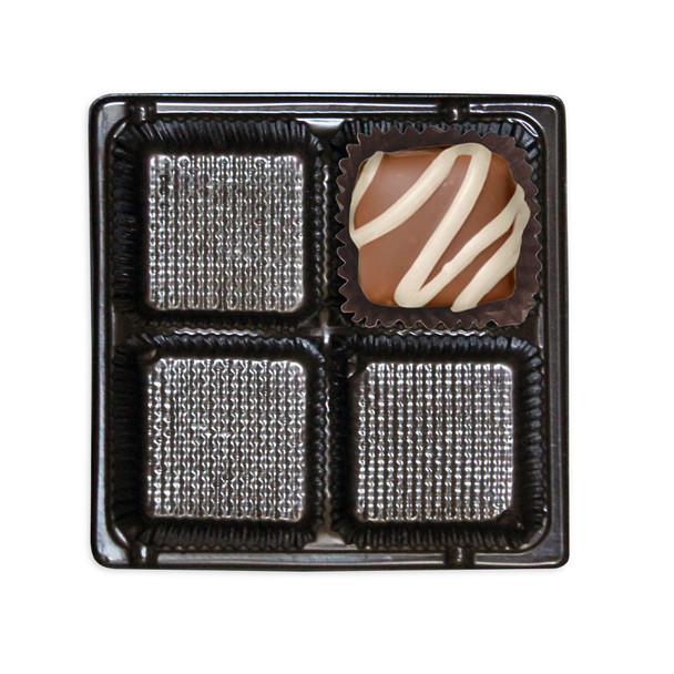 3 oz. Candy Tray Insert Brown 4 Cavities 50 Pcs. (bulk pricing options) 3-7/16" x 3-7/16" x 15/16"