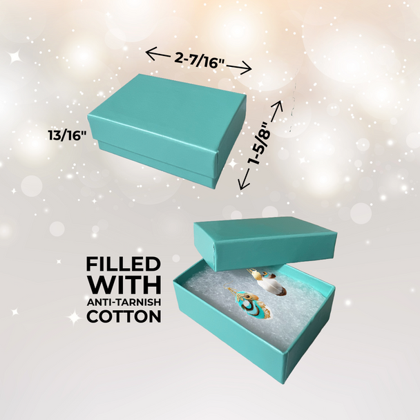 Branded Aqua Jewellery Boxes - 2-7/16" x 1-5/8" x 13/16" 100 Boxes/Pack Branded Aqua Jewellery Boxes - 2-7/16" x 1-5/8" x 13/16" 100 Boxes/Pack