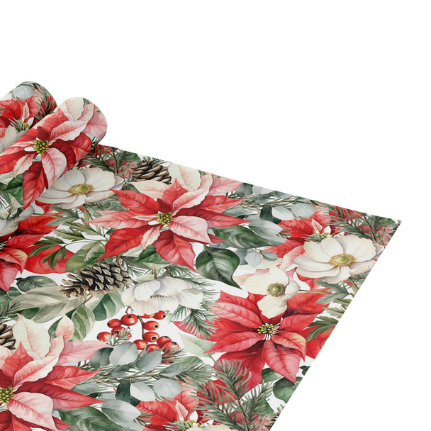 Poinsettias Gift Wrap - 24" width x 417 feet