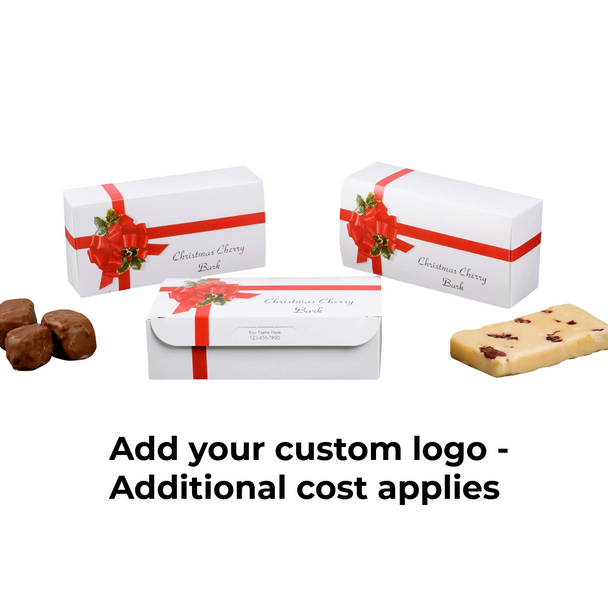 50 Boxes 1 lb. Ribbon & Holly Candy  & Fudge Boxes  7" x 3-3/8" x 2"