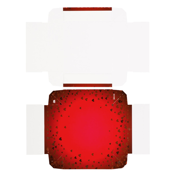 50 Covers - 3 oz. 1 Layer - Foil Hearts  3-11/16" x 3-11/16" x 1-1/8"