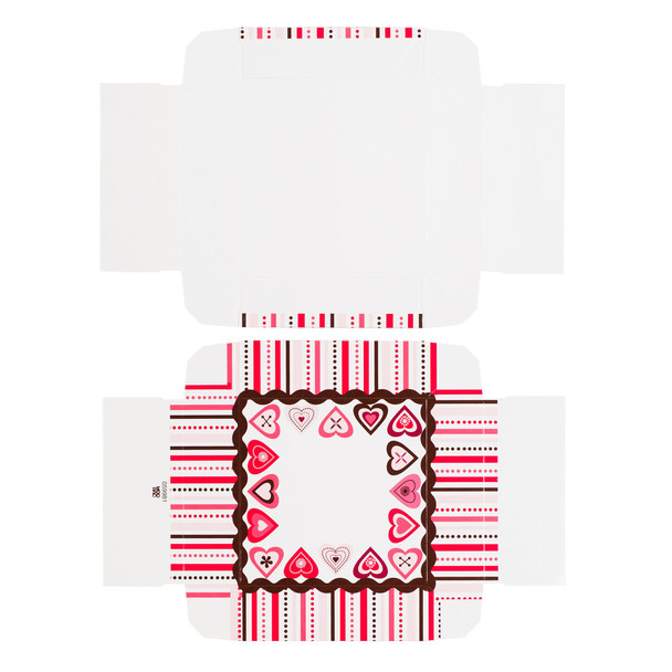 50 Covers - 3 oz. 1 Layer - Lovey Hearts  3-11/16" x 3-11/16" x 1-1/8"