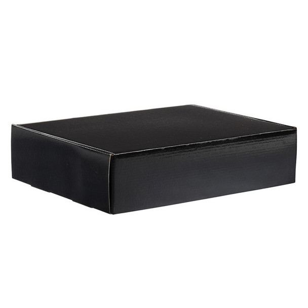 Black Gloss Corrugated Mailing Boxes - 14.9" x 11" x 3.6"-  25 Boxes/Pack