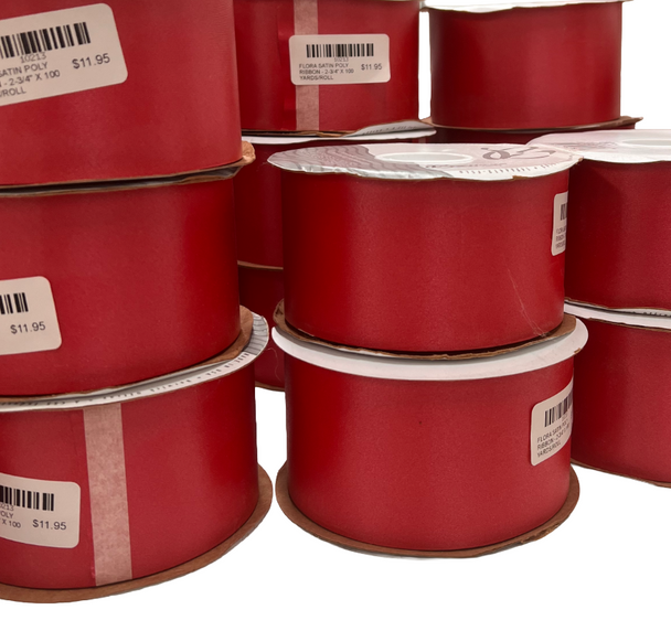 BLACK FRIDAY DEALS - Red Flora Outdoor Ribbon - 2-3/4" x 100 Yards