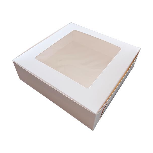 50 Boxes - 10" x 10" x 3" White with Window Boxes - Great for Cookies