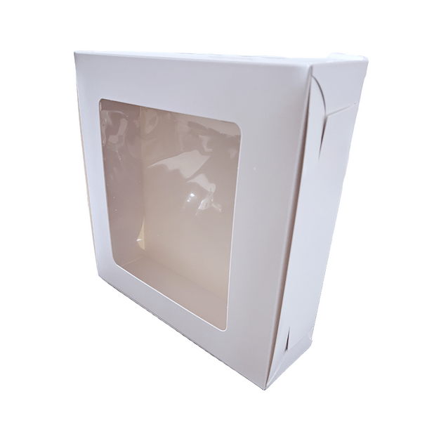 50 Boxes - 10" x 10" x 3" White with Window Boxes - Great for Cookies