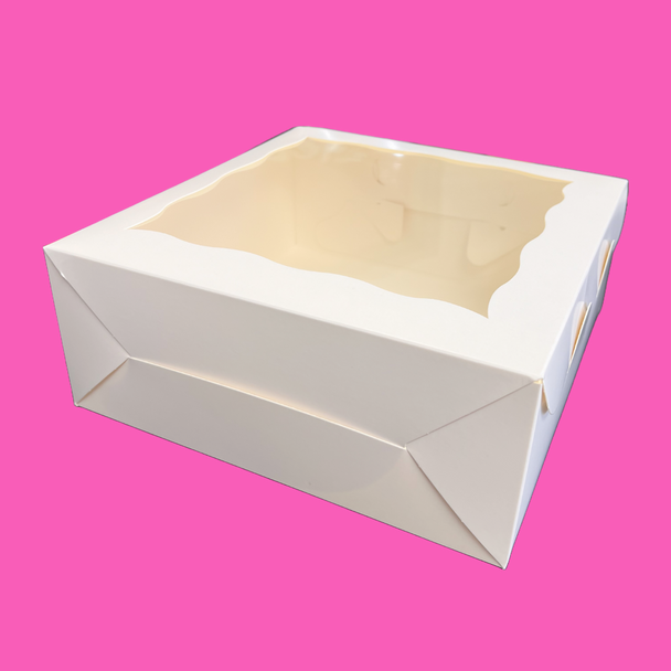 100 Boxes - 6 Cupcake  Boxes 10" x 10" x 4" Premium White with Window