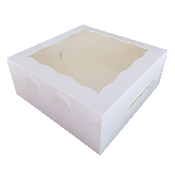 200 Boxes - 6 Cupcake  Boxes 10" x 10" x 4" Premium White with Window