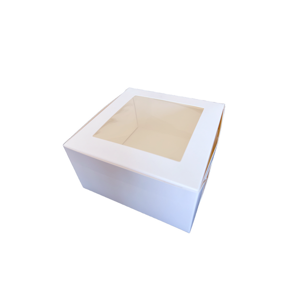 50 Boxes - 6.5" x 6.5" x 3.5" White Bakery Boxes with Windows - Fits 4 Cupcakes