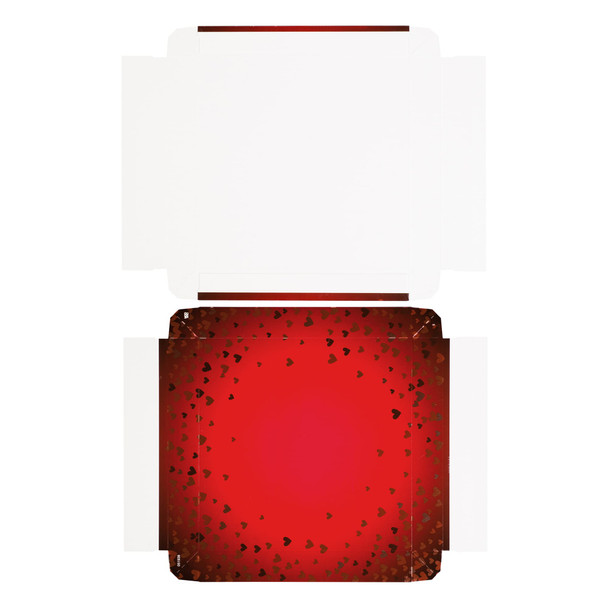 250 Covers - Hot-Stamped - 16 oz. Foil Hearts - 7-3/4" x 7-3/4" x 1-1/8"