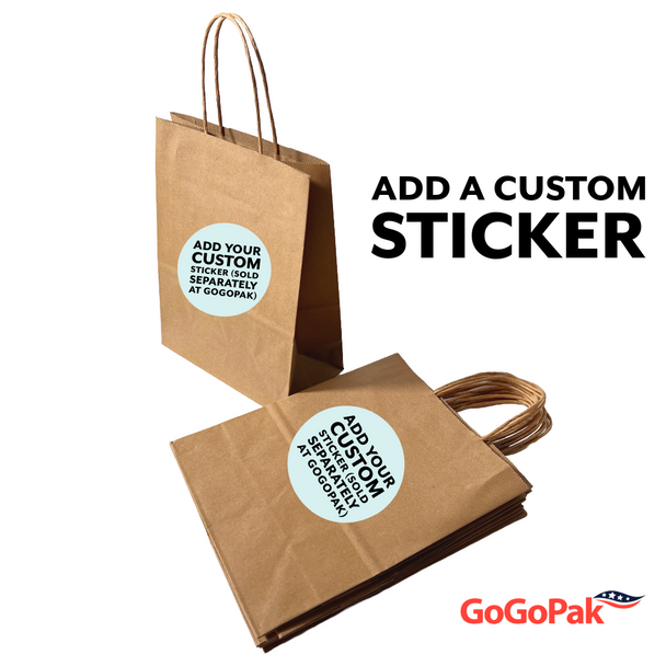 1000 Bags - 8.25" x 4.33" x 10.6"   Recycled Kraft Paper Shopping Bags