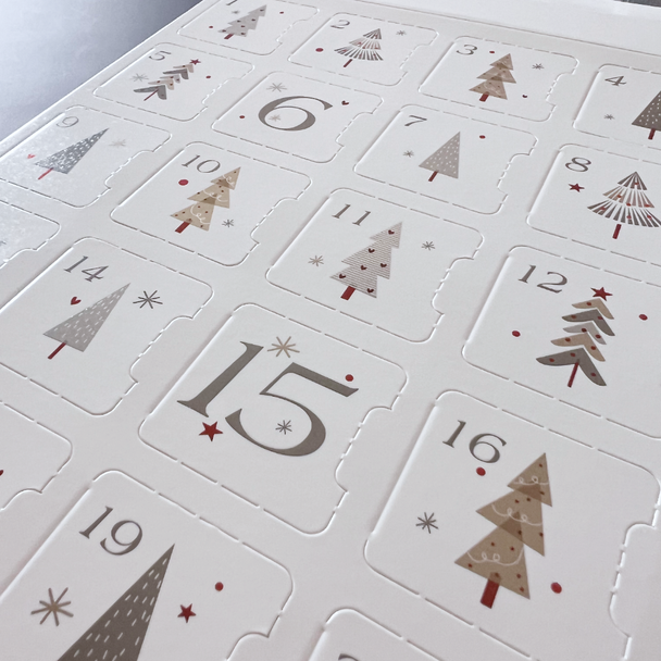 250 Calendars (Trays sold separately) - Fillable (Empty) Advent Calendar Boxes - Holiday Shimmer Design