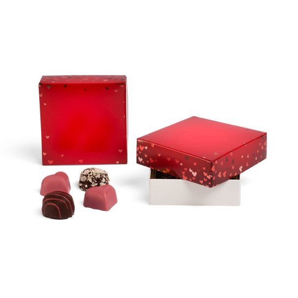 250 Covers - Hot-Stamped -3 oz. Foil Hearts 3-11/16" x 3-11/16" x 1-1/8"