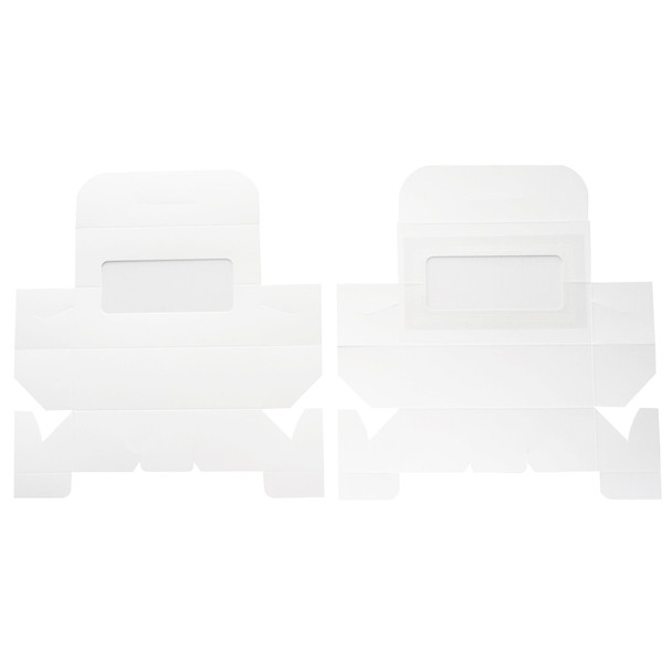 50 Boxes - 6 Macaron - Small White with Window