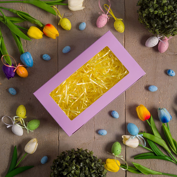 Lavender Easter Bunny Boxes with Window-10-1/2" x 6" x 3-1/2"