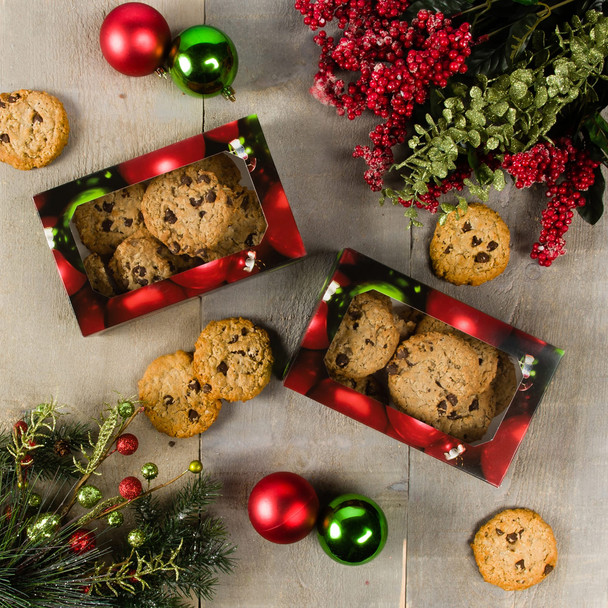 BLACK FRIDAY DEALS = 50 Boxes - Ornaments Design - Medium Grease Resistant Cookie - Bakery Boxes
