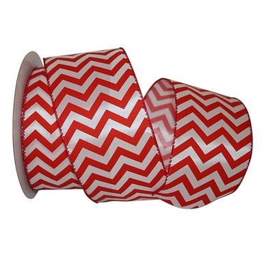 Wired Red Chevron Ribbon - Wholesale Canada