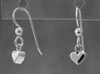 Heart Earrings Small Flat Drop Dangles in Sterling Silver