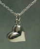 Heart Pendant Necklace with Tilted Puffed Heart 'Hanging Out' in Sterling Silver