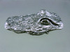 Sterling silver textured gator head buckle for 1.25 belt