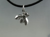 Honey bee pendant shown on a black rubber cord.  Great gift for th bee keeper or the "honey " in your life