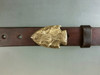 Bronze Arrowhead design with natural patina. Fits 1 1/4 belt.