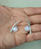 Opalite glass bead on a forged sterling earring
