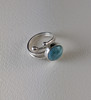 Adjustable Ring with 10mm Larimar 