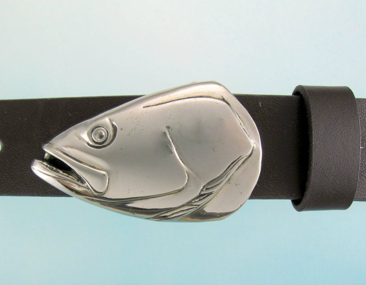 Seatrout Fish 1.25 Belt Buckle in White Bronze - Jewelry Art Studio