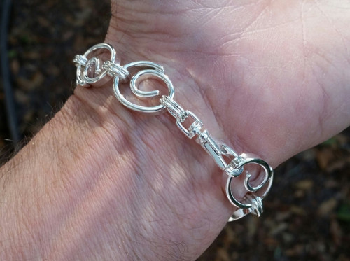 Sterling Silver Wave Bracelet lourd Made in Camden Maine Sterling Silver Wave Bracelet lourd Made in Camden Maine