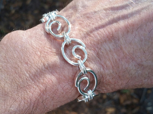 Sterling Silver Wave Bracelet lourd Made in Camden Maine Sterling Silver Wave Bracelet lourd Made in Camden Maine