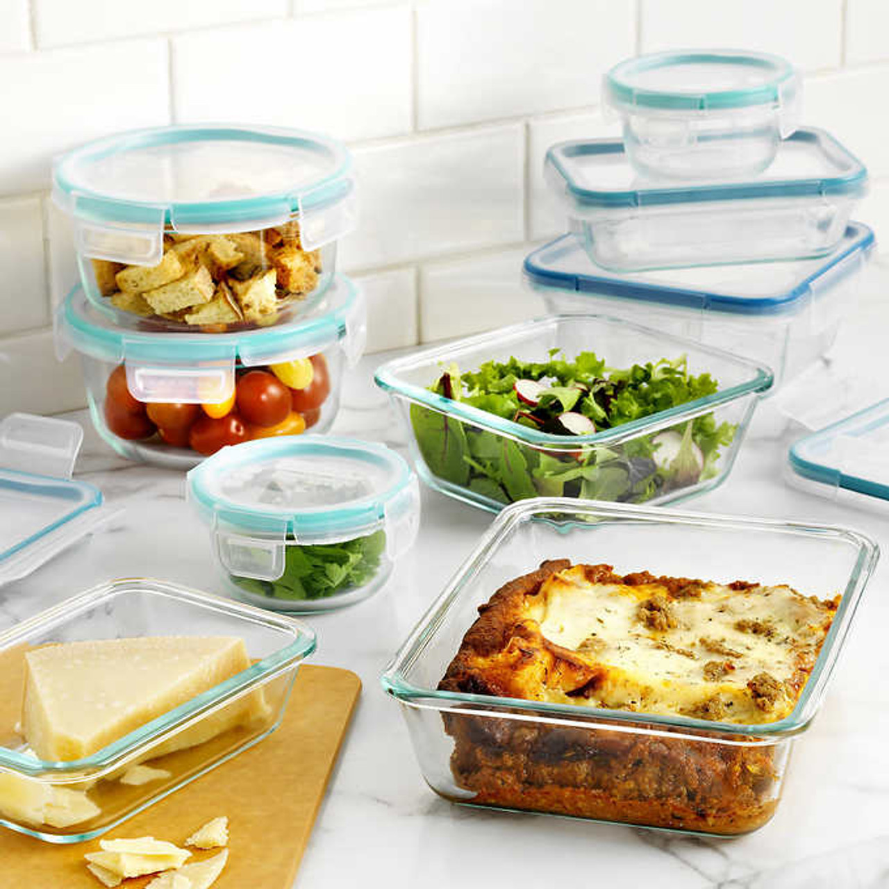 Pyrex Snapware Glass Food Storage Set Airtight Leak Proof Lid Container 18  piece