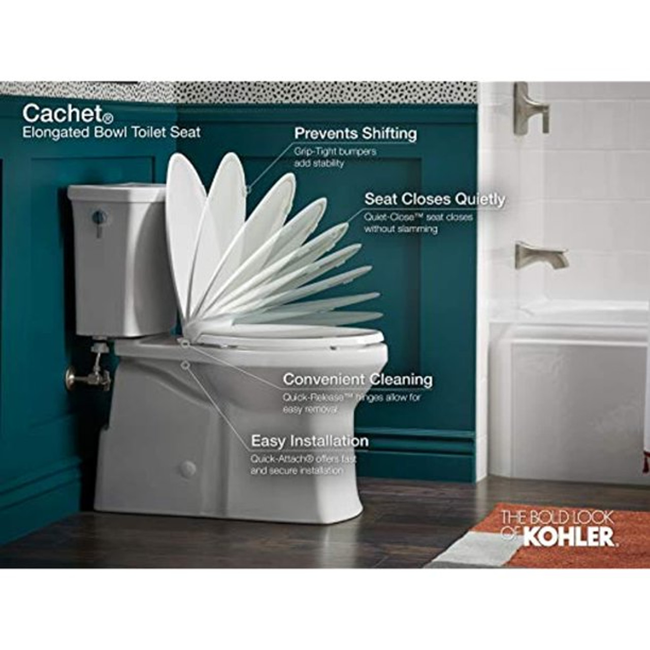 Kohler Layne Antimicrobial Toilet Seat White, 1 Count