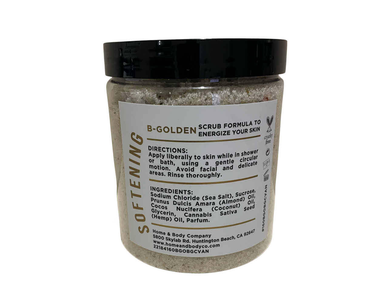 BGolden Sea Salt and Hemp Oil Body Coconut Vanilla Exfoliator