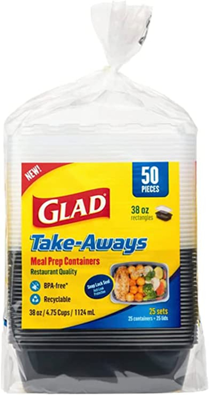 3pk GladWare Food Storage Containers, XL Square Food Storage Holds up to  104 oz