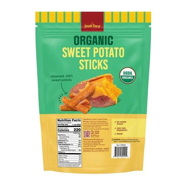 Snak The Yard Organic Sweet Potato Sticks, 17 Ounce